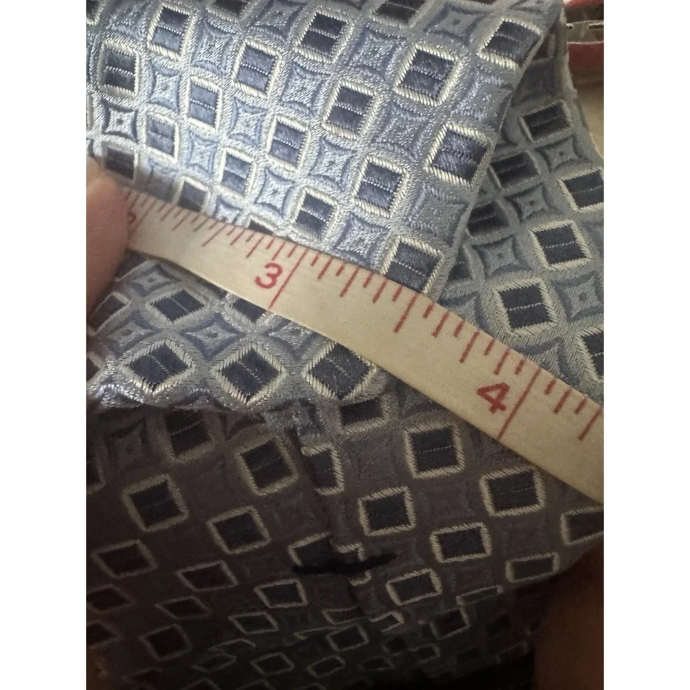 Tommy Hilfiger 2 Silk Ties Red Blue Geometric Striped Print Preppy Nautical Work
